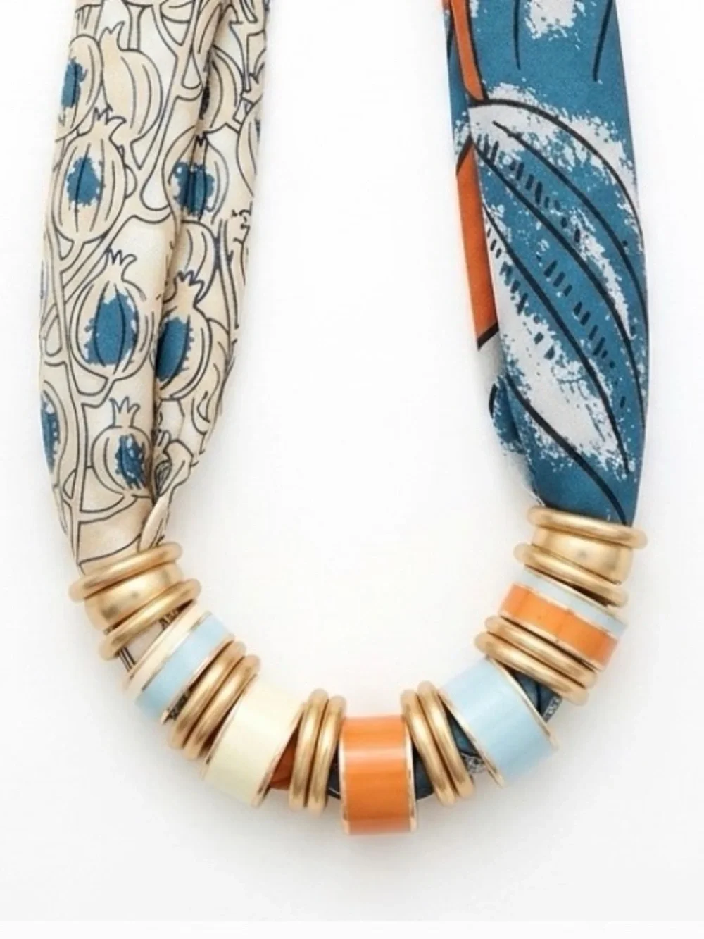 NWT ⚜️🧡💙⚜️ Piper K Adjustable Satin Scarf Necklace